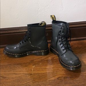 DR. Marten boots Grey with yellow stitching